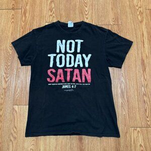 Y2K Jesus Salvation Not Today Satan‎ Scripture Black Shirt